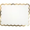 Set de table biscuit blanc bordure doré x6