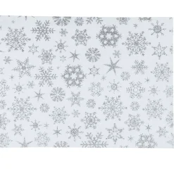 Set de table blanc décor flocons argentés x8