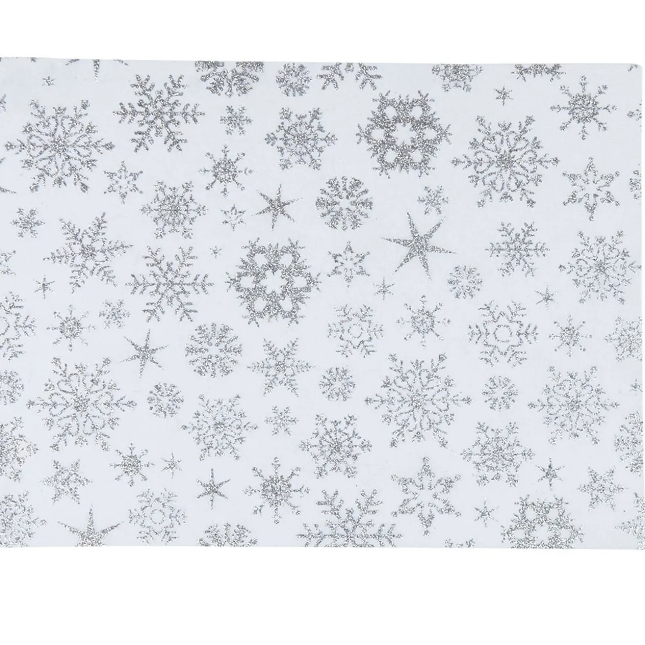 Set de table blanc décor flocons argentés x8