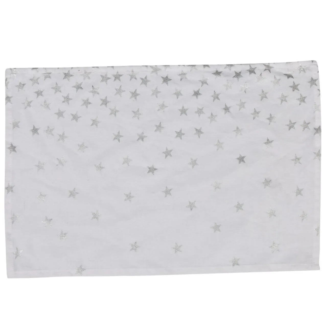 Set de table blanc étoiles argentées