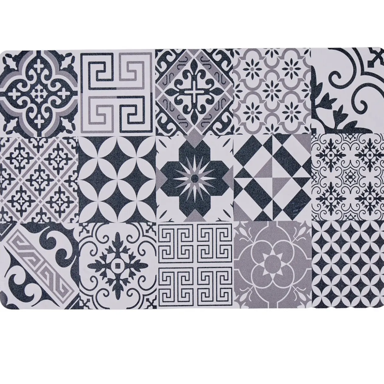 Set de table carreaux de ciment blanc gris noir plastique