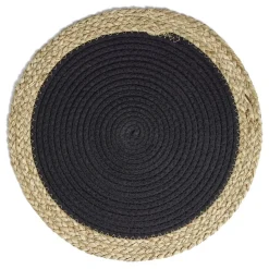 Set de table en coton tressé Ø38cm - 2 coloris