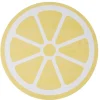 Set de table en plastique rond tranche de citron jaune