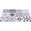 Set de table en vinyle motif carreaux de ciment bleu gris