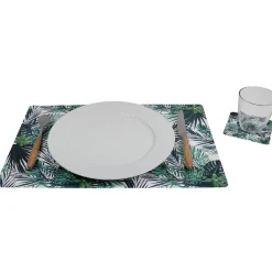 Set de table et sous verre plastique exotique X 6