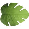 Set de table forme feuille Monstera caoutchouc vert 48x37cm