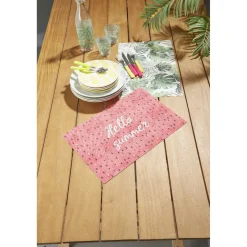 Set de table Hello summer ou motif feuillage