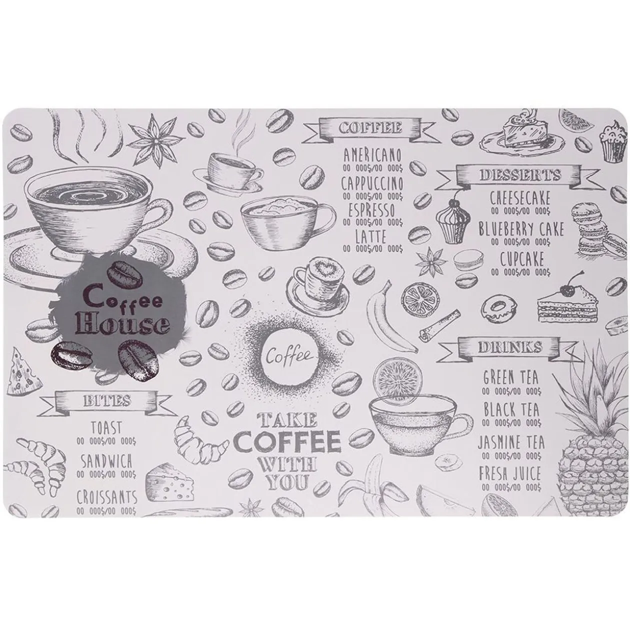 Set de table imprimé x4