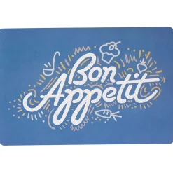Set de table inscription Bon Appétit bleu et blanc 45x30 cm