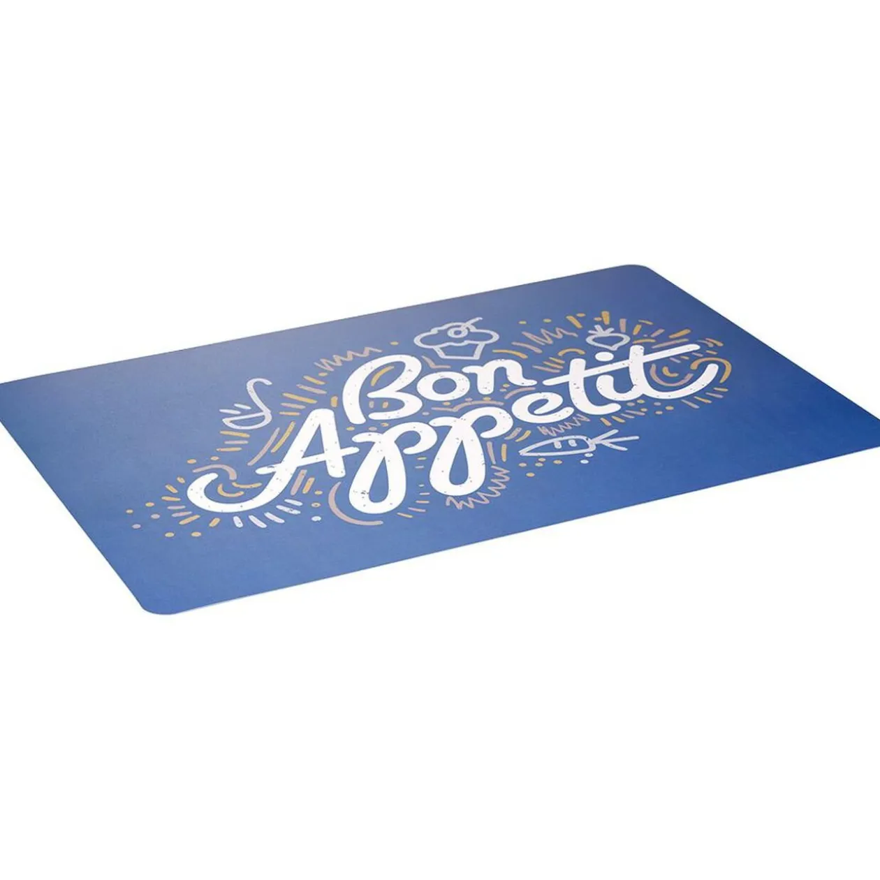 Set de table inscription Bon Appétit bleu et blanc 45x30 cm