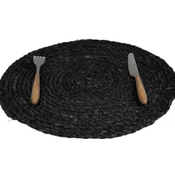 Set de table maïs végétal rond noir