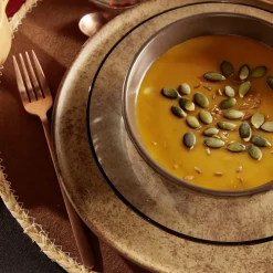 Set de table motif écureuil polyester effet feutrine Ø38cm orange