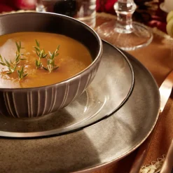 Set de table motif écureuil polyester effet feutrine Ø38cm orange