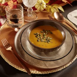 Set de table motif écureuil polyester effet feutrine Ø38cm orange