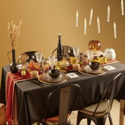 Set de table motif écureuil polyester effet feutrine Ø38cm orange