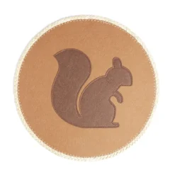 Set de table motif écureuil polyester effet feutrine Ø38cm orange