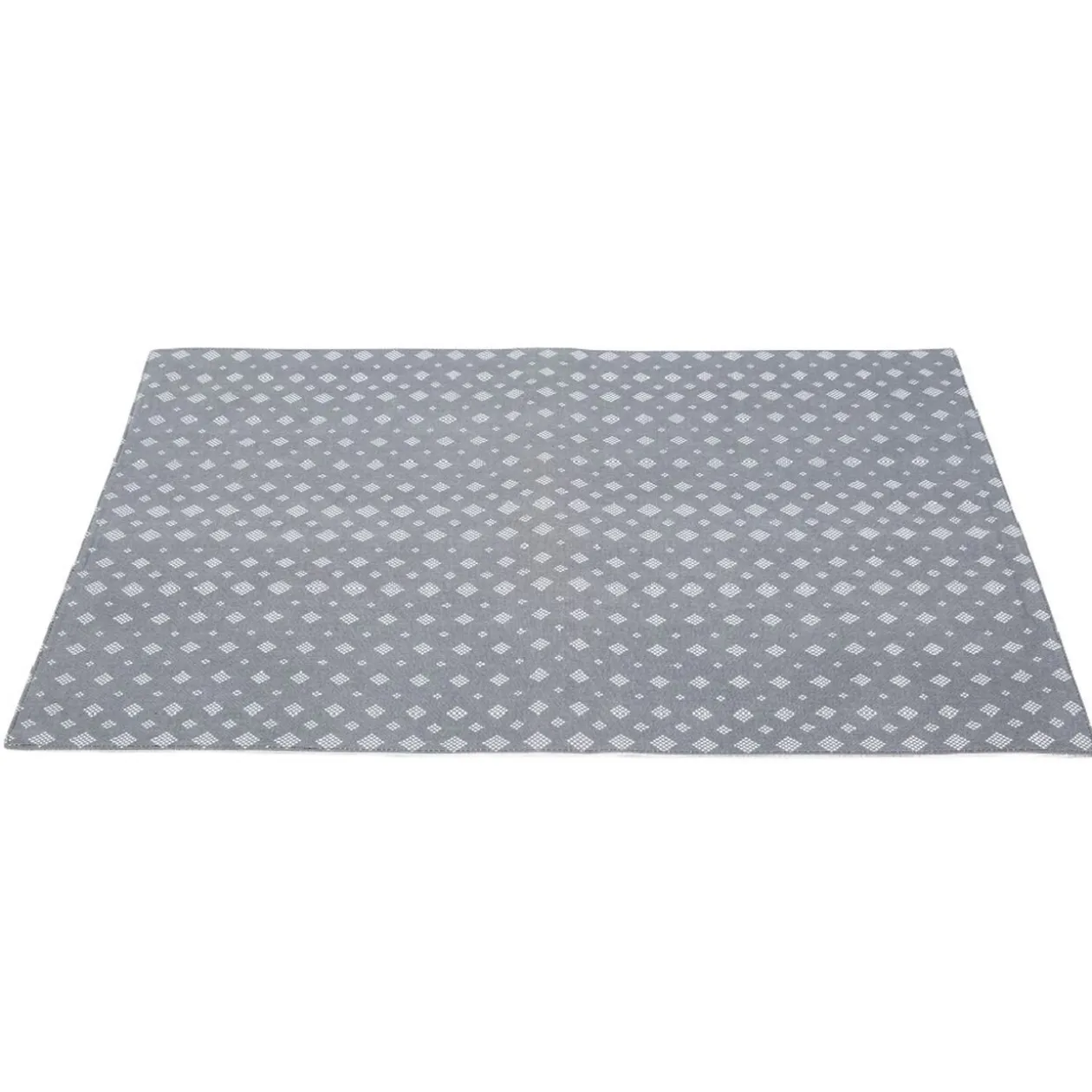 Set de table motif losange gris et blanc