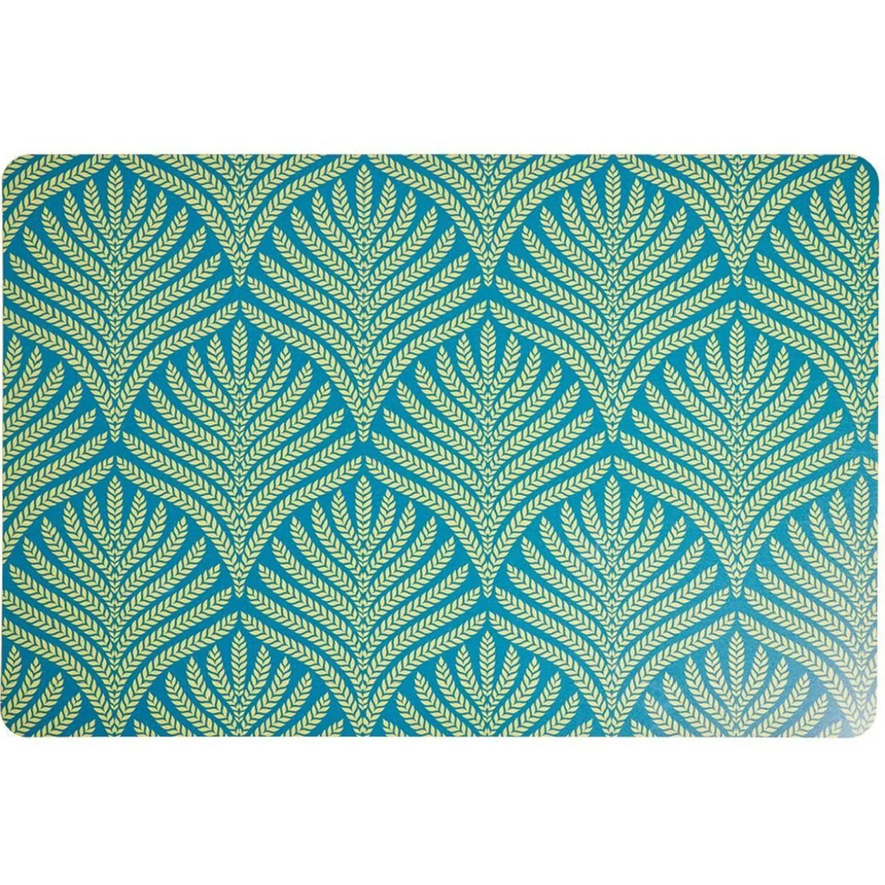 Set de table motif végétal plastique vert et jaune 45x30cm