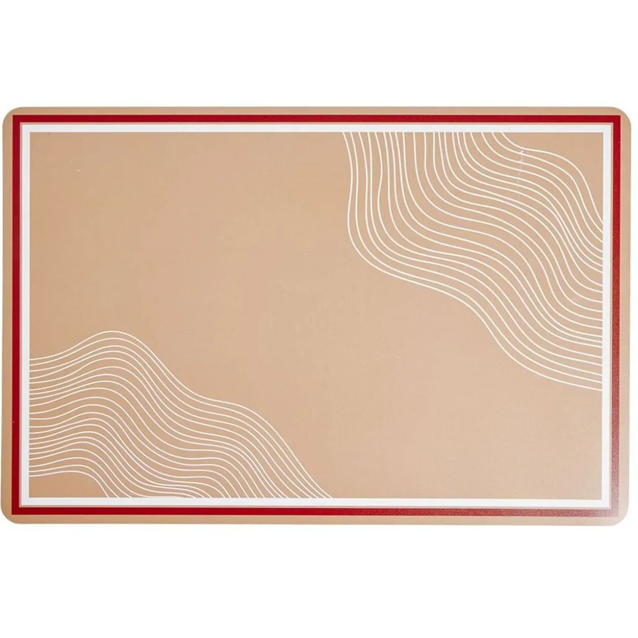 Set de table motifs ligne ondulée pastique orange 45x30cm