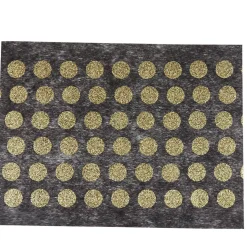 Set de table noir décor pois dorés x8