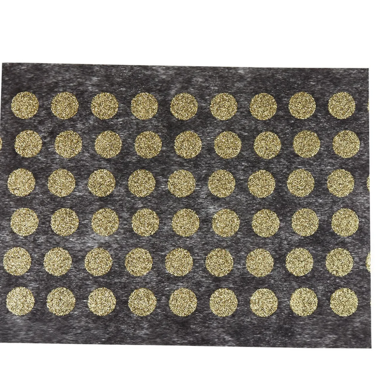 Set de table noir décor pois dorés x8