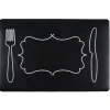 Set de table noir motif couverts