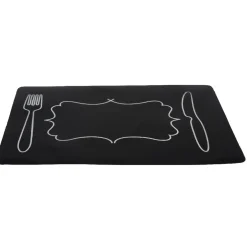 Set de table noir motif couverts