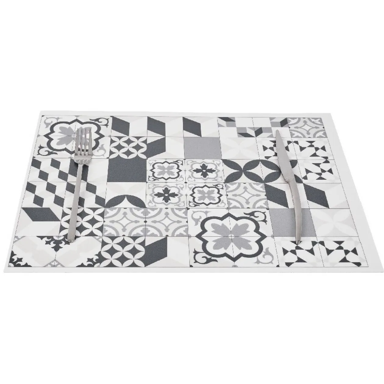 Set de table plastique carreaux de ciment mixés