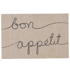 Set de table plastique imitation bois bon appétit