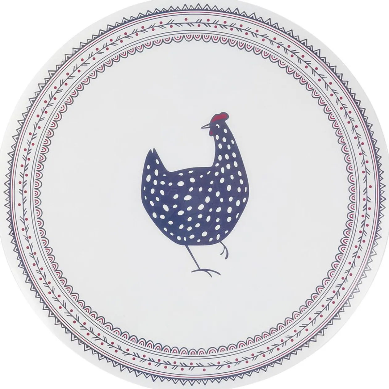 Set de table plastique imprimé poule Ø38 cm