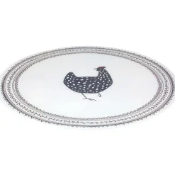 Set de table plastique imprimé poule Ø38 cm