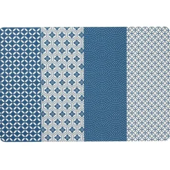 Set de table plastique motif graphique bleu et blanc 45x30 cm