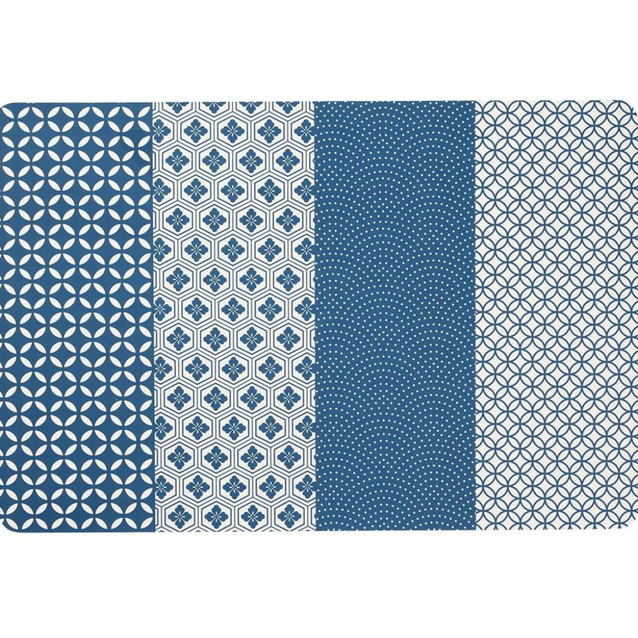Set de table plastique motif graphique bleu et blanc 45x30 cm