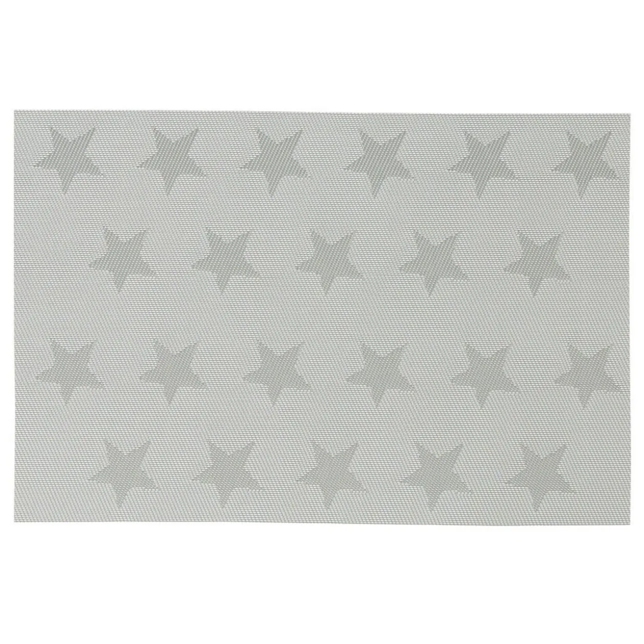 Set de table rectangulaire gris motifs étoiles