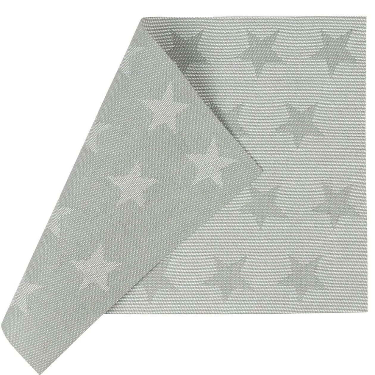 Set de table rectangulaire gris motifs étoiles