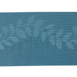 Set de table rectangulaire bleu motif feuilles