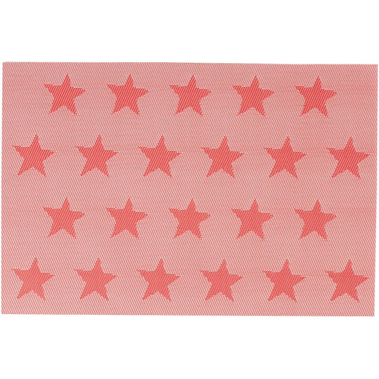 Set de table rectangulaire motif étoiles rouges