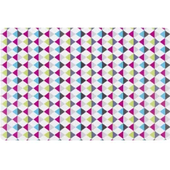 Set de table rectangulaire plastique imprimé géométrique multicolore
