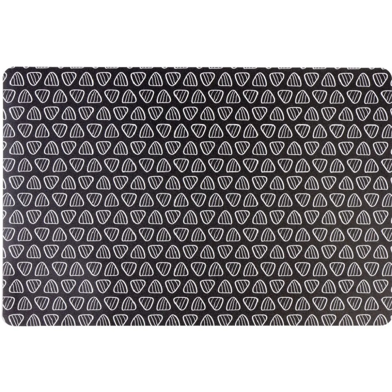 Set de table rectangulaire plastique motif triangles rayés noir blanc