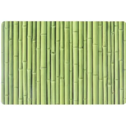 Set de table rectangulaire plastique décor bambou vert