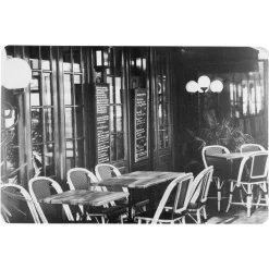 Set de table rectangulaire plastique imprimé terrasse de café