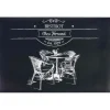 Set de table rectangulaire pvc motif Bistrot noir blanc