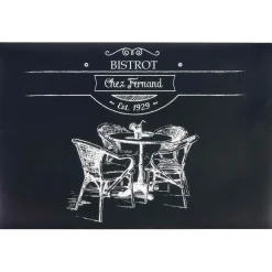 Set de table rectangulaire pvc motif Bistrot noir blanc