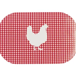 Set de table rectangulaire plastique imprimé poule campagne