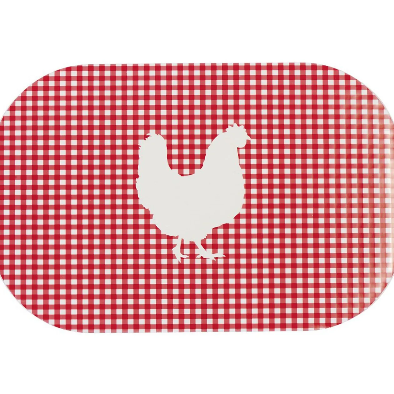 Set de table rectangulaire plastique imprimé poule campagne