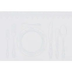 Set de table rectangulaire pvc rigide décor vaisselle baroque