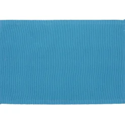 Set de table rectangulaire en coton uni bleu
