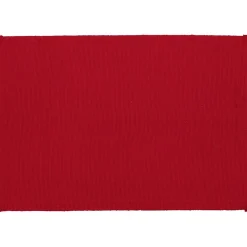 Set de table rectangulaire en coton uni rouge