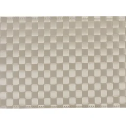 Set de table rectangulaire plastique effet tressé uni marron