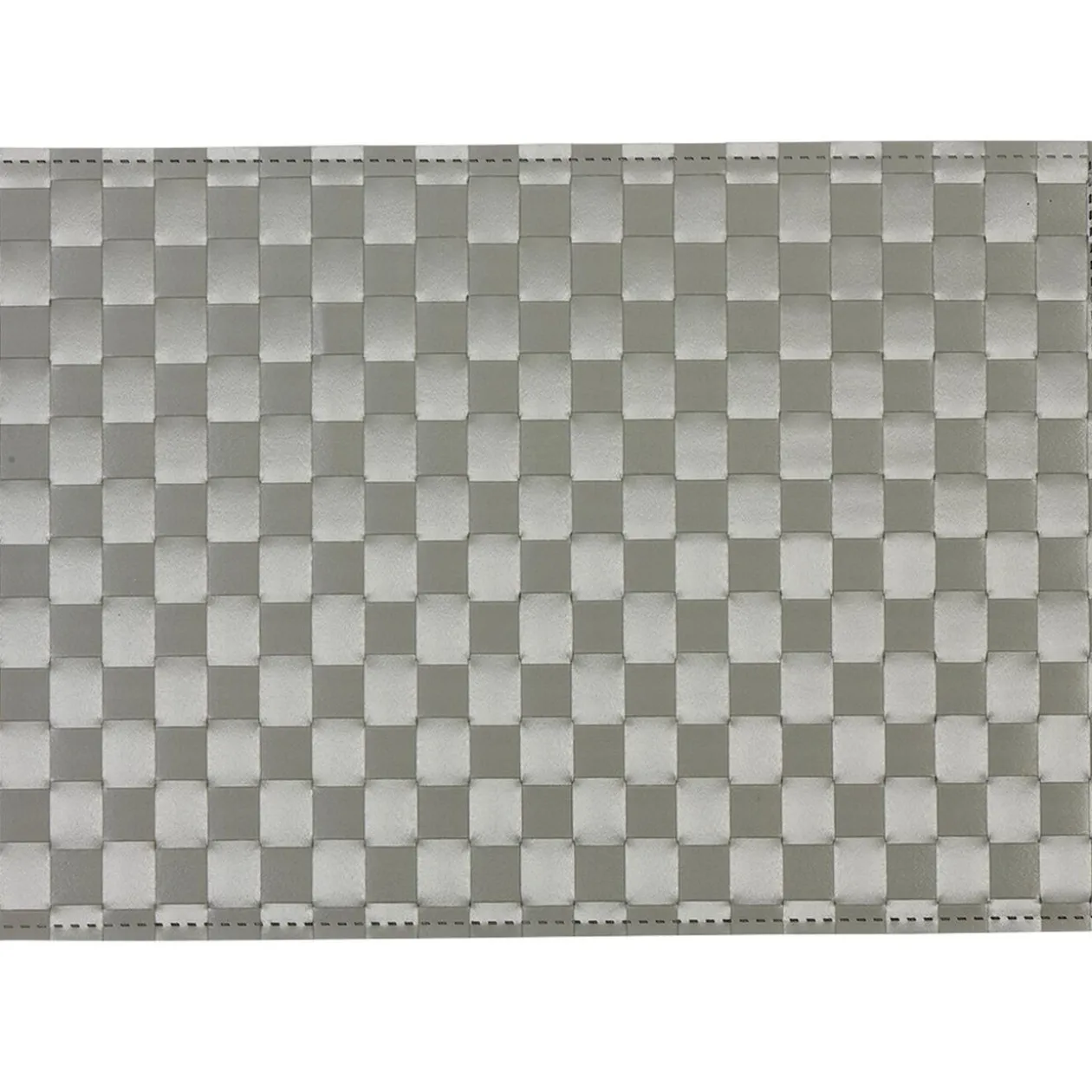 Set de table rectangulaire plastique effet tressé uni gris